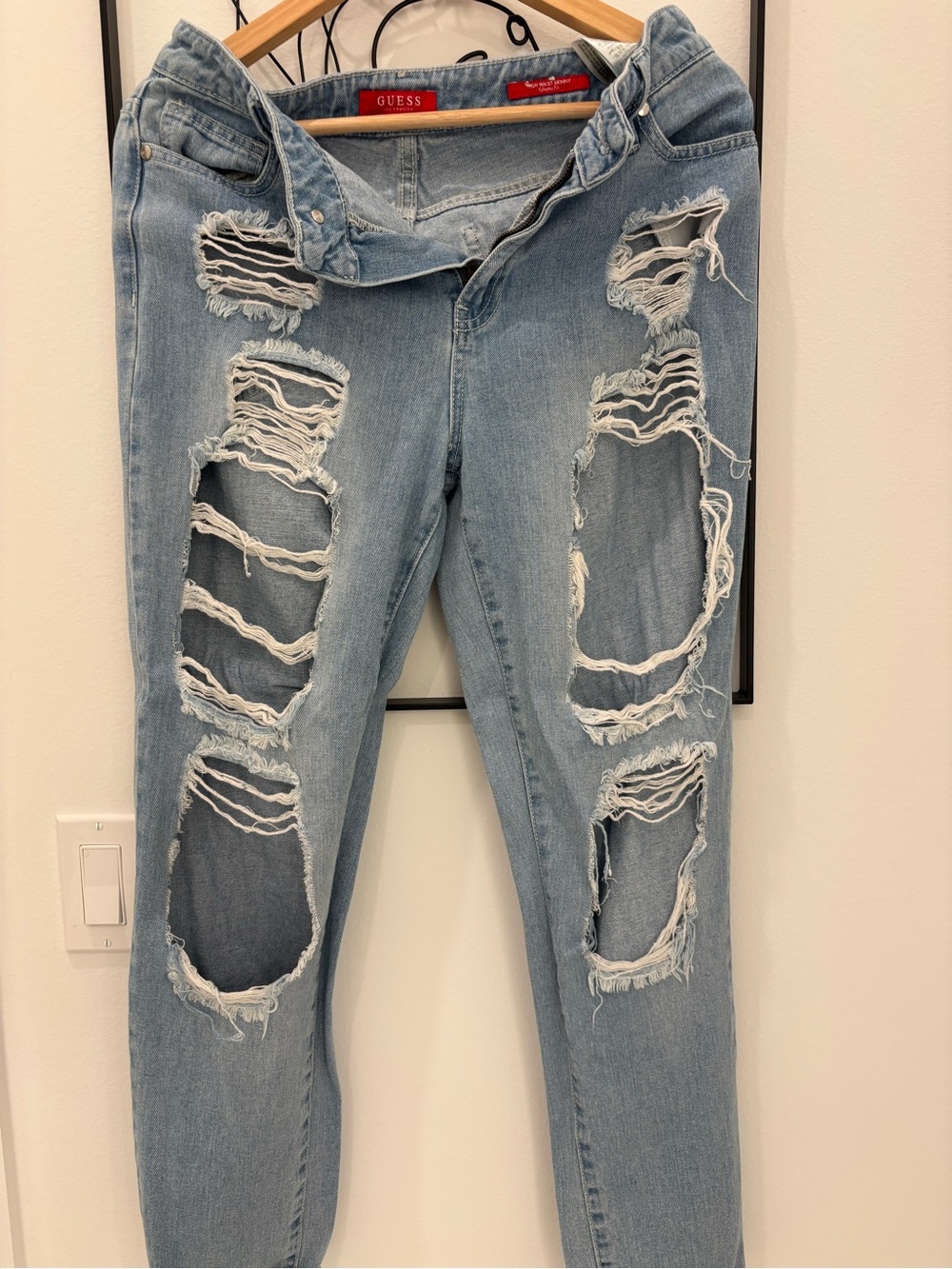 GUESS Light Blue Ripped Skinny Jeans